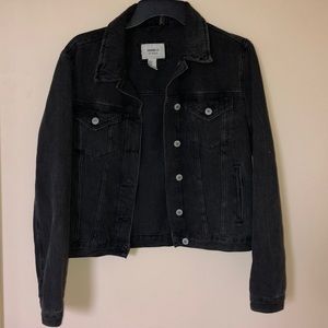 Forever 21 Distressed Black Jean Jacket